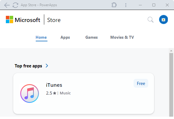 small medium screen header for App store